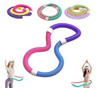 Weighted Soft Hula Circle for Adults - 3.3lb Foldable Fitness Hoop, Spring Soft Hula, Foldable FitnessHula, Core Workout, Portable Waist Slimming Exercise Equipment for Home & Travel (Blue,1kg)