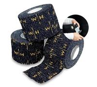 Weightlifting House Bande de Pouce pour Haltérophilie - Tape Athlétique pour Doigts - Ruban Adhésif pour Hook Grip, Workout, Levage de Poids - Rouleau de 7 mètres (Noir)