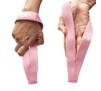 Weightlifting House Sangles de poignet pour haltérophilie, culturisme, arrachement, tractions et soulevés de terre, bandages d'entraînement d'haltérophilie pour homme et femme (rose)