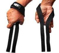 Weightlifting House Sangles de poignet pour haltérophilie olympique, arrachement, traction et soulevé de terre pour homme et femme (Noir)