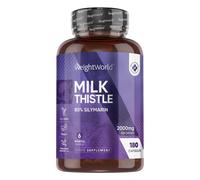 Chardon Marie 2000mg, 80% Silymarine, 180 Gélules Vegan pour 6 Mois, Extrait 40:1 de Milk Thistle (Chardon Marie Silymarine), Milk Thistle sans OGM, sans Stéarate de Magnésium