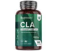 CLA 3000mg par Jour, Vegan - Source d'Omega 6 Acides Gras Essentiels - 80% Acide Linoléique Conjugué 180 CLA Gélules pour 2 Mois - Issu d'Huile de Carthame sans OGM, sans Gluten