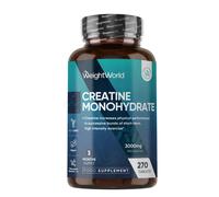 Creatine Monohydrate 270 comprimés Vegan, 3000mg par Portion, 3 Mois d'approvisionnement, sans OGM, sans Gluten ni Colorants ni Arômes Artificiels et sans Stéarate de Magnésium