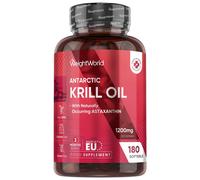 Huile de Krill d'Antarctique 1200mg Oméga 3 DHA EPA - 180 Gélules