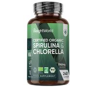 WeightWorld Spiruline & Chlorelle - 240 Capsules Biologiques, 80 Jours