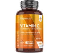 Vitamine C 1000mg Avec Cynorhodons Églantier et Bioflavonoïdes, Vit C Acide L Ascorbique, Vitamines Adultes 180 Comprimés Vegan Cassables Pour 6 Mois d'Approvisionnement