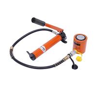 WEIGR Cylindre hydraulique 20T avec pompe hydraulique manuelle - Cylindre de pression avec tuyau de 1 m - 70 Mpa - Pour presses hydrauliques et kits de direction, pour construction, atelier et