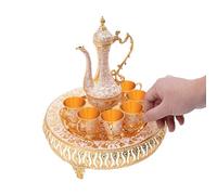 WEIGR Ensemble de théières turques 280 ml, Ensemble vintage de théière ou cafetière incl. 6 tasses à thé (6 x 25 ml), Ensemble décoratif de tasses à café pour table à thé, Home Coffee et Tea Party (Or