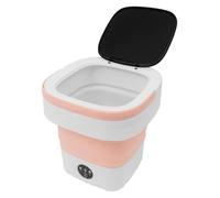 WEIGR Mini machine à laver pliable de 12 l - Machine à laver de camping portable avec essoreuse - Pour sous-vêtements, vêtements de bébé et petits vêtements, camping-cars et appartements (rose)