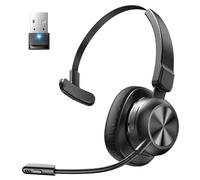 Weihele Trucker Casque Bluetooth sans fil avec microphone | Dongle USB, casque Bluetooth avec suppression du bruit AI 50 heures de lecture, bouton muet pour camion, chauffeur, bureau