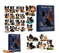 Weihnachts Advent 2025 - 24 Tage Hund Anhänger 2D Acryl Deko | Adventskalender Countdown Dekos - Für Hundeliebhaber Haustür Büro Wohnzimmer Wand Kamin Garten Schlafzimmer