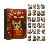 Weihnachts Countdown Kalender - 24-Piece Wiederverwendbarer Adventskalender, Adventskalender Zum Selbstbefüllen | Tierornamente 2025 | Für Festliche Feiertage, Türgriffe, Autos,