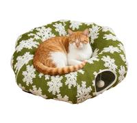 Weihnachts-Katzenbett Mit Tunnel,Katzenbett Donut - Weiches Kätzchen Donut Tunnel, Geeignet Für Zuhause, Schlafzimmer, Wohnzimmer, Bewegung, Winter, Schlafen, Balkon, Bereicherung