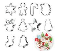 Weihnachts-Keksausstecher Set Edelstahl 10-teilig - Plätzchenform Weihnachten | Ausstechform Backen für Kekse & Gebäck | Weihnachtsbäckerei Zubehör aus rostfreiem Stahl | Lebkuchenmann
