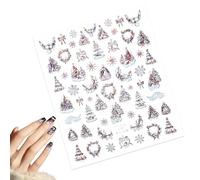 Weihnachts Nagelaufkleber - Selbstklebendes 3D Dekoration Band | Feiertags Nagelaufkleber for Frauen Mädchen Pediküre Winter Herbst Valentinstag Kinder DIY Styling Kosmetik Beauty Geschenk