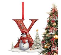 Weihnachtsbaum Buchstabenornament Acryl | Dekoanhänger 8 cm | Leichter Weihnachtsschmuck mit Einzigartigem Design für Baumdekoration Schule Zuhause Feste