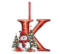 Weihnachtsbaum Buchstabenornament Acryl | Dekoanhänger 8 cm | Leichter Weihnachtsschmuck mit Einzigartigem Design für Baumdekoration Schule Zuhause Feste