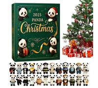 Weihnachtscountdown Panda Anhänger - 24 Tage Panda Adventskalender | Flache 2D-Acryl Weihnachtsdeko Panda-Ornament Für Weihnachtsbaum Wand & Büro-Schreibtisch Mehrfarbig, 26 x 18 cm, 1 jeu
