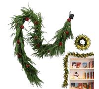 Weihnachtsgirlande - 5.9ft Weihnachtsgirlande Mit Kiefernzapfen, Vorbeleuchteter Künstlicher Weihnachtsgirland, Beleuchtete Festliche Girlande | Für Party, Hochzeit, Urlaub, Weihnachten, Türmantel