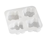 Weihnachtskerzenformen & 3D Backformen - 4 Mulden Silikonform Für Elch, Weihnachtsmann & | Leicht Zu Lösende Form Kuchen, Harz & Kerzen | Reißfestes Silikon-Backzubehör Weiß, 1 pièce