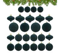 Weihnachtskugel-Ornamente Aus Samt - 25 Stück Dekorative Weihnachtskugeln, Beflockte Kugeln | Bauernhaus-Weihnachtsdekorationen Für Baum, Girlanden, Zuhause, Hochzeit, Festliche Partys, DIY Weihnachts