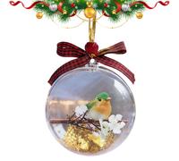 Weihnachtskugeln Christbaumschmuck - Kolibri 9 Cm Transparente Kugel Mit Festlicher Deko Für Baum Hängeleuchten Und Wohnraum | Kolibri Weihnachtsdekoration Für Halloween Herbst Hausparty Familie Feier