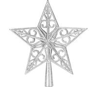 Weihnachtswunder® Pointe de sapin étoile argentée - Pointe de sapin de Noël Pointe de sapin à poser pour sapin de Noël Pointe de sapin de Noël Noël