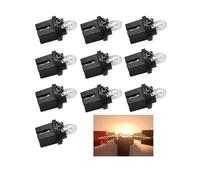 WeiHong 10 pièces 12V 2W T5 B8.5D Ampoule tableau de bord voitur Jaune Clair Halogènes pour Voiture Interne