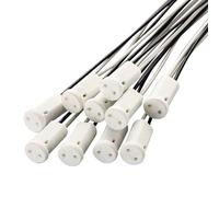 WeiHong Lot de 10 douilles G4, MR11 halogène G4 LED ampoule base céramique miniature adaptateur prise Bi-pin pour G4 avec câble de 20 cm