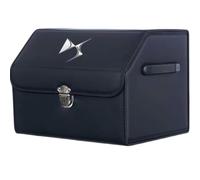 WEIHUANB Rangement Coffre Voiture pour DS 5 2015-2018, BoîTe Stockage Voiture Cuir PU Organisateur Pliable éTanche Accessoires IntéRieurs VéHicule,A/Black-S(38X31X29CM)