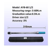 WEIJICUI Adaptateur Dynamométrique e coupe 1/4 "3/8" 1/2 "Touche réglable Outils réparation vélos à la main(AYB-60-1)