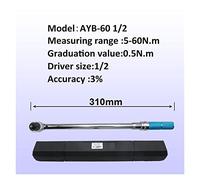 WEIJICUI Adaptateur Dynamométrique ynamométrique 5-60 n.m 3% Préréglage Ratchet Torque Vélo Réparation Toiles à main Touches réglables(AYB-60-1)