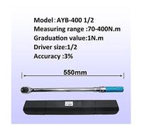 WEIJICUI Adaptateur Dynamométrique, Clé réglable 1/2 '' de couple haute précision 3% Précision Bicyclette Hand(AYB-400)