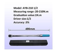 WEIJICUI Adaptateur Dynamométrique, Clé réglable 1/2 '' de couple haute précision 3% Précision Bicyclette Hand(AYB-210)