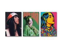 WEIJUNMAOYI Lot de 3 affiches de Billie Eilish Fashion 12 Billie Eilish - Art mural sur toile - Affiches décoratives - Affiches décoratives - Affiches décoratives - Affiches décoratives - Affiches