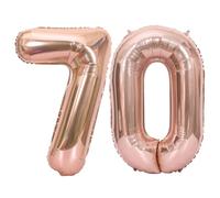 WEIKA Grands ballons à l'hélium en forme de chiffres 0-9 - 101,6 cm - Or rose - En mylar - Pour décoration de fête d'anniversaire