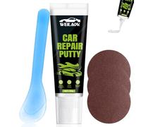 WEILAOK 100g Mastic Carrosserie Voiture, Mastic Carrosserie Finition, Auto Spachtelmasse, Séchage Rapide, Idéal pour Le Débosselage des Voitures, des Voitures de Collection et des Bateaux, Blanc