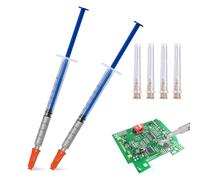 WEILAOK Colle Conductrice Electronique, 0.4ml Colle Conductrice Electrique, Peinture Conductrice, Utilisé pour Réparer les Claviers, les Circuits Imprimés etc, Argent, 2 Pièces