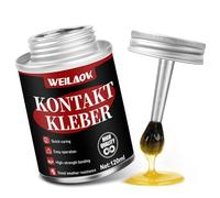 WEILAOK Colle Contact Neoprene, Colle Neoprene Extra Forte, Pinceau Intégré, Imperméable et Adapté Aux Semelles de Chaussures, Compatible Avec Bâches de camion, Liège, Métal, Cuir, 120ML