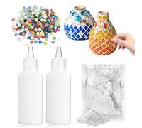 WEILAOK Colle Mosaique, Kit Mosaique Adulte, Contient Colle Mosaique, Pate a Joint Mosaique, Mosaique Carrelage, pour Décoration, Mosaique Artisanat de Bricolage Amusant, Cadeaux de Vacances