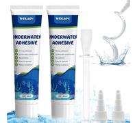 WEILAOK Colle Silicone Transparente, Colle pour Liner Piscine, Joint D'étanchéité en Silicone pour Aquariums, Salles de Bains, Cuisines, Piscines-60ml*2