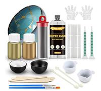 WEILAOK Kintsugi Kit, Kintsugi Kit Reparation Or, kintsugi, kit de Bricolage Kintsukuroi pour Débutants, Reparation pour Céramique, Restoration of Ceramics, Mugs, Statues