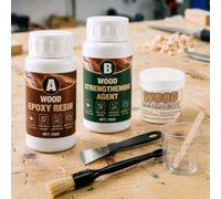 WEILAOK Kit de Réparation Durcisseur Bois Pourri, Rebouche Bois Kit | Kit Avec Mastic Bois, Durcisseur Bois et Complet D'accessoires , Réparation Durable Du Bois Endommagé, 7 Pièces