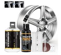 WEILAOK Reparation Jante, Kit Reparation Jantes Aluminium, Stylo Retouche Jante Alu, Kit de Réparation de Rayures de Roue en Alliage pour Réparer les Rayures, les Bosses en Alliage, Gris argenté