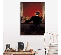 weiling Impression sur toile style rétro hommes profiter affiche mur art photo moderne salon chambre décoration dans le bar 60x80cmx1 pièce sans cadre