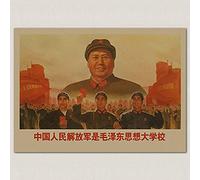 weiling Mao Zedong communisme propagande rétro affiche toile mur artiste maison affiche rétro salon chambre décoration de la maison 40x60cmx1pcs sans cadre