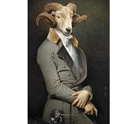 weiling Nordique vintage chèvre toile art affiches et impressions Earl peint sur toile mur art photos décoration murale photos-50x100cm sans cadre