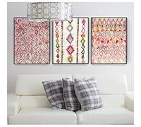 weiling Toile Peinture Décoration Murale Marocaine Rose Affiche Imprimée Matière Éclectique Décor À La Maison Bohème Aquarelle Peinture 50x70cmx3 Cadre Intérieur