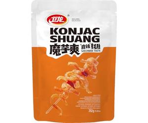 WEILONG Konjac Shuang Saveur Sichuan Epice - 252 g | Lamelles de konjac marinées façon tripe végétale - texture moelleuse et goût authentiquement chinois