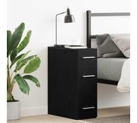Weilusique Armoire d'apothicaire en bois avec 3 tiroirs - 20 x 45,5 x 60 cm - Noir - Aspect chêne - Buffet avec espace de rangement - Poignée en acier - Design moderne pour salon et bureau